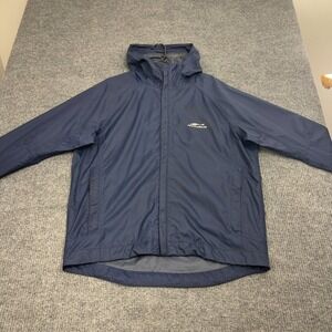 Grundens Jacket Mens L Blue Nylon Hooded Rain Coat Fishing Waterproof Gorpcore
